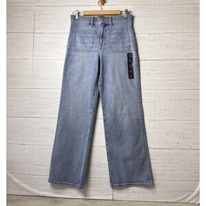 J Crew Jeans Womens Size 27 Full Length Slim Wide Leg Light Wash Cotton Blend